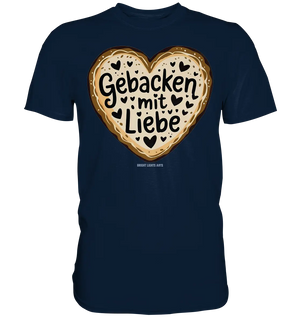 Gebacken mit Liebe – Herzgebäck - Premium Shirt Bright Lights Arts