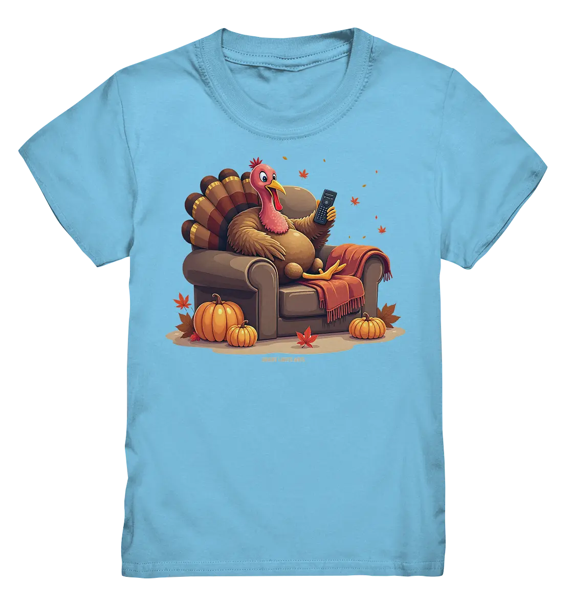 Gemütlicher Cartoon Truthahn in einem Sessel Herbstliches und humorvolles Erntedank Kunstwerk - Kids Premium Shirt Bright Lights Arts