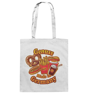 Genuss Made in Germany – Imbissliebe im Cartoon-Stil - Baumwolltasche Bright Lights Arts