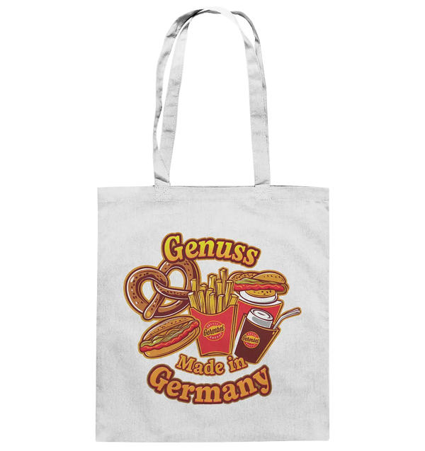 Genuss Made in Germany – Imbissliebe im Cartoon-Stil - Baumwolltasche Bright Lights Arts
