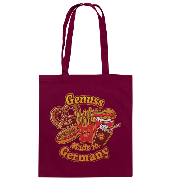 Genuss Made in Germany – Imbissliebe im Cartoon-Stil - Baumwolltasche Bright Lights Arts