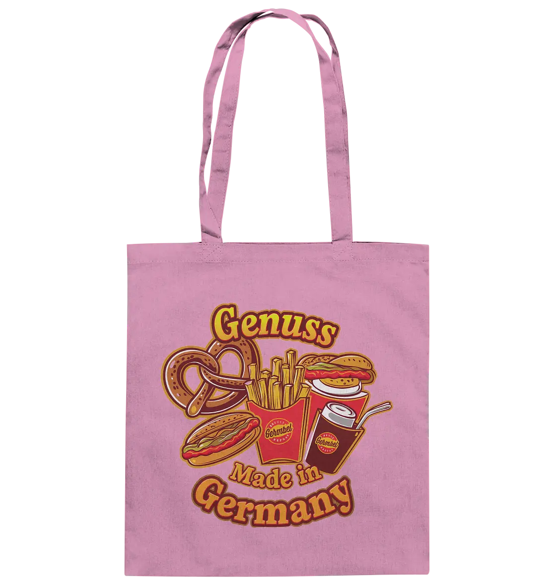 Genuss Made in Germany – Imbissliebe im Cartoon-Stil - Baumwolltasche Bright Lights Arts