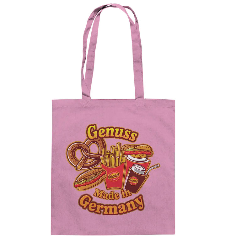 Genuss Made in Germany – Imbissliebe im Cartoon-Stil - Baumwolltasche Bright Lights Arts