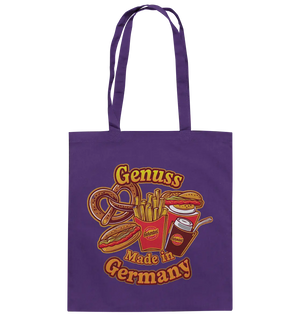 Genuss Made in Germany – Imbissliebe im Cartoon-Stil - Baumwolltasche Bright Lights Arts