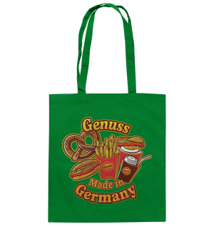 Genuss Made in Germany – Imbissliebe im Cartoon-Stil - Baumwolltasche Bright Lights Arts
