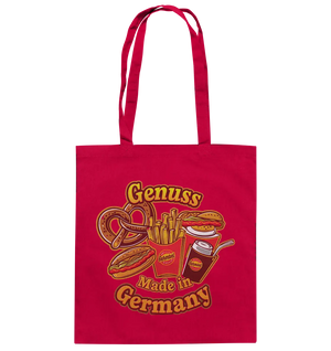 Genuss Made in Germany – Imbissliebe im Cartoon-Stil - Baumwolltasche Bright Lights Arts