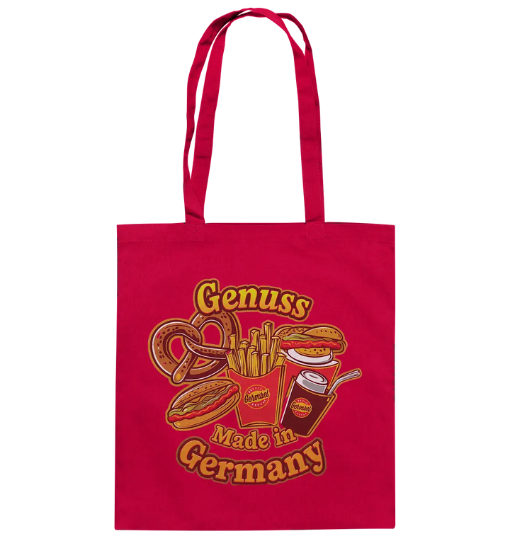 Genuss Made in Germany – Imbissliebe im Cartoon-Stil - Baumwolltasche Bright Lights Arts