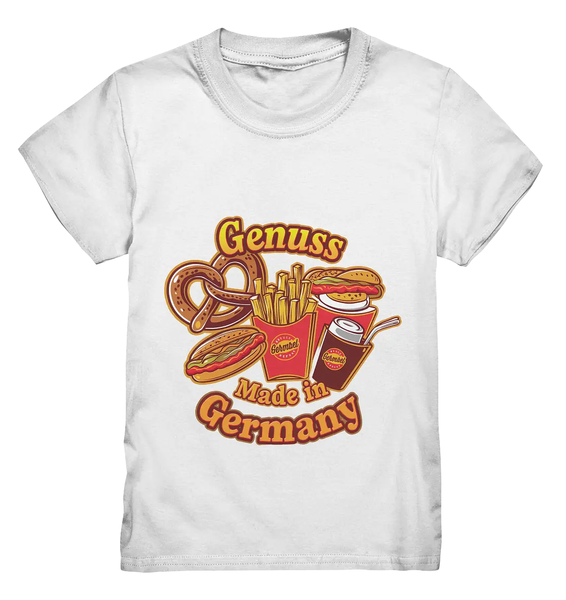 Genuss Made in Germany – Imbissliebe im Cartoon-Stil - Kids Premium Shirt Bright Lights Arts