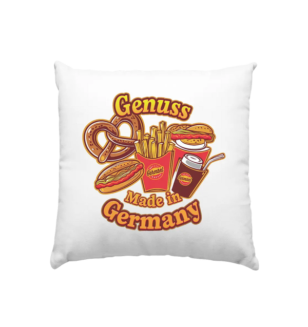 Genuss Made in Germany – Imbissliebe im Cartoon-Stil - Kissen 40x40cm Bright Lights Arts