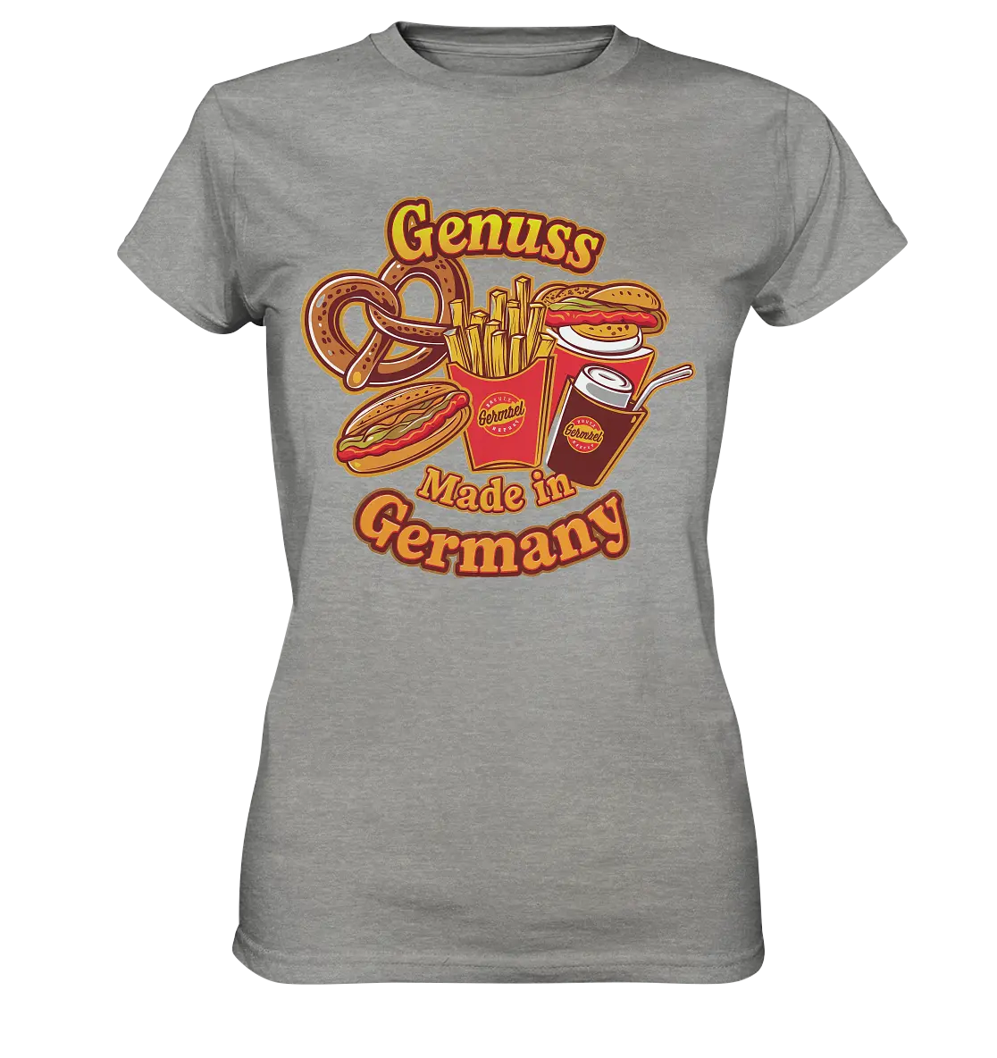 Genuss Made in Germany – Imbissliebe im Cartoon-Stil - Ladies Premium Shirt Bright Lights Arts