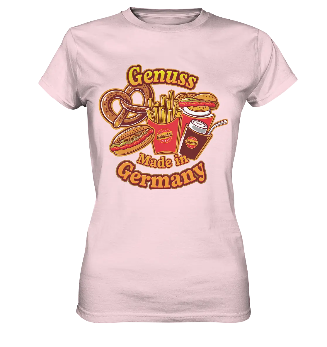 Genuss Made in Germany – Imbissliebe im Cartoon-Stil - Ladies Premium Shirt Bright Lights Arts