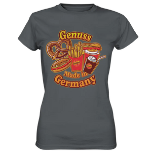 Genuss Made in Germany – Imbissliebe im Cartoon-Stil - Ladies Premium Shirt Bright Lights Arts