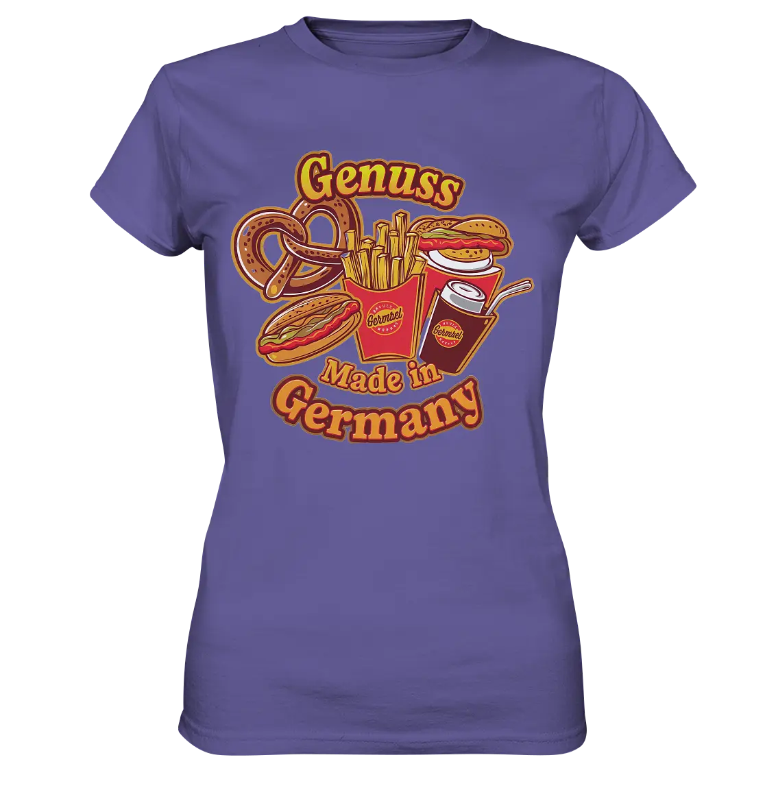 Genuss Made in Germany – Imbissliebe im Cartoon-Stil - Ladies Premium Shirt Bright Lights Arts