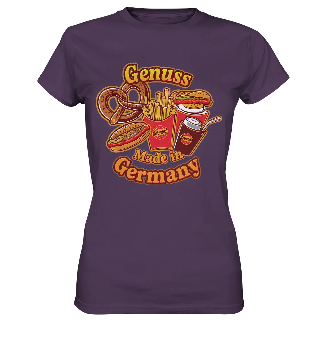 Genuss Made in Germany – Imbissliebe im Cartoon-Stil - Ladies Premium Shirt Bright Lights Arts