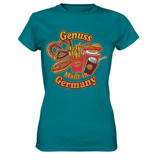Genuss Made in Germany – Imbissliebe im Cartoon-Stil - Ladies Premium Shirt Bright Lights Arts