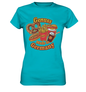 Genuss Made in Germany – Imbissliebe im Cartoon-Stil - Ladies Premium Shirt Bright Lights Arts