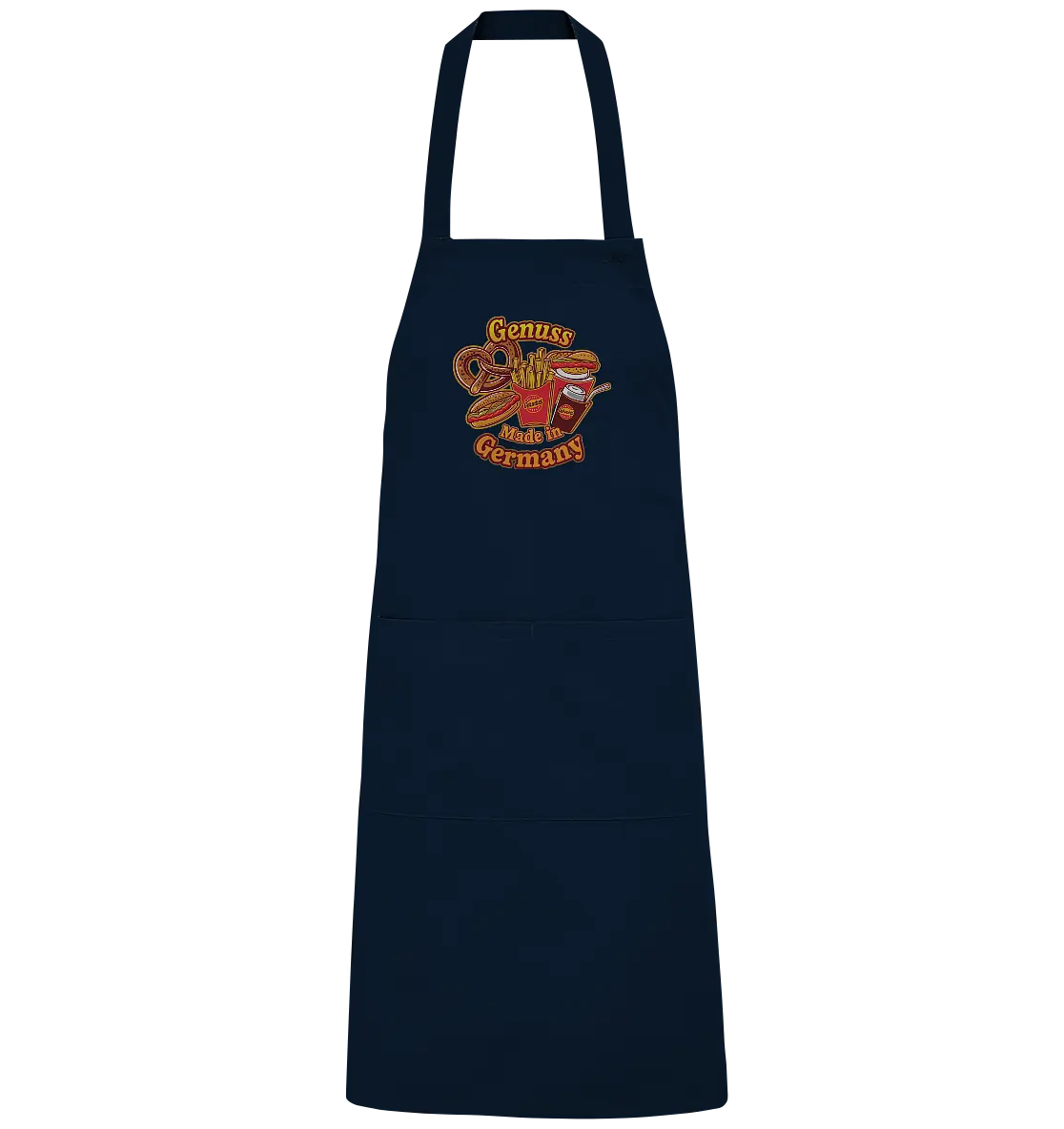 Genuss Made in Germany – Imbissliebe im Cartoon-Stil - Organic Grillschürze Bright Lights Arts
