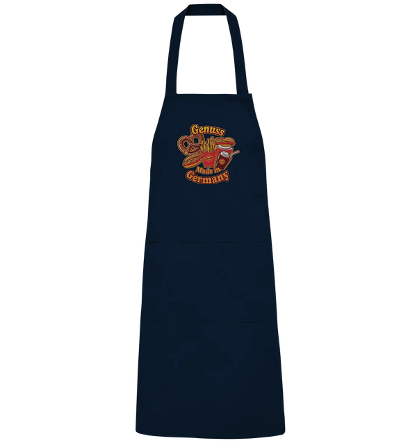 Genuss Made in Germany – Imbissliebe im Cartoon-Stil - Organic Grillschürze Bright Lights Arts