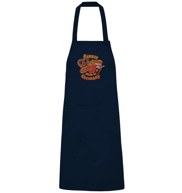 Genuss Made in Germany – Imbissliebe im Cartoon-Stil - Organic Grillschürze Bright Lights Arts