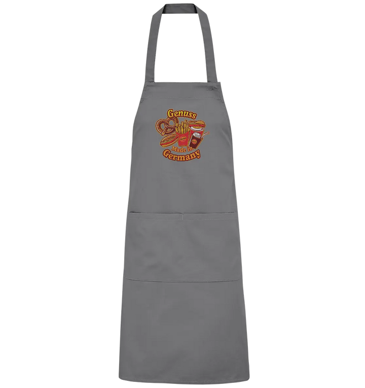 Genuss Made in Germany – Imbissliebe im Cartoon-Stil - Organic Grillschürze Bright Lights Arts
