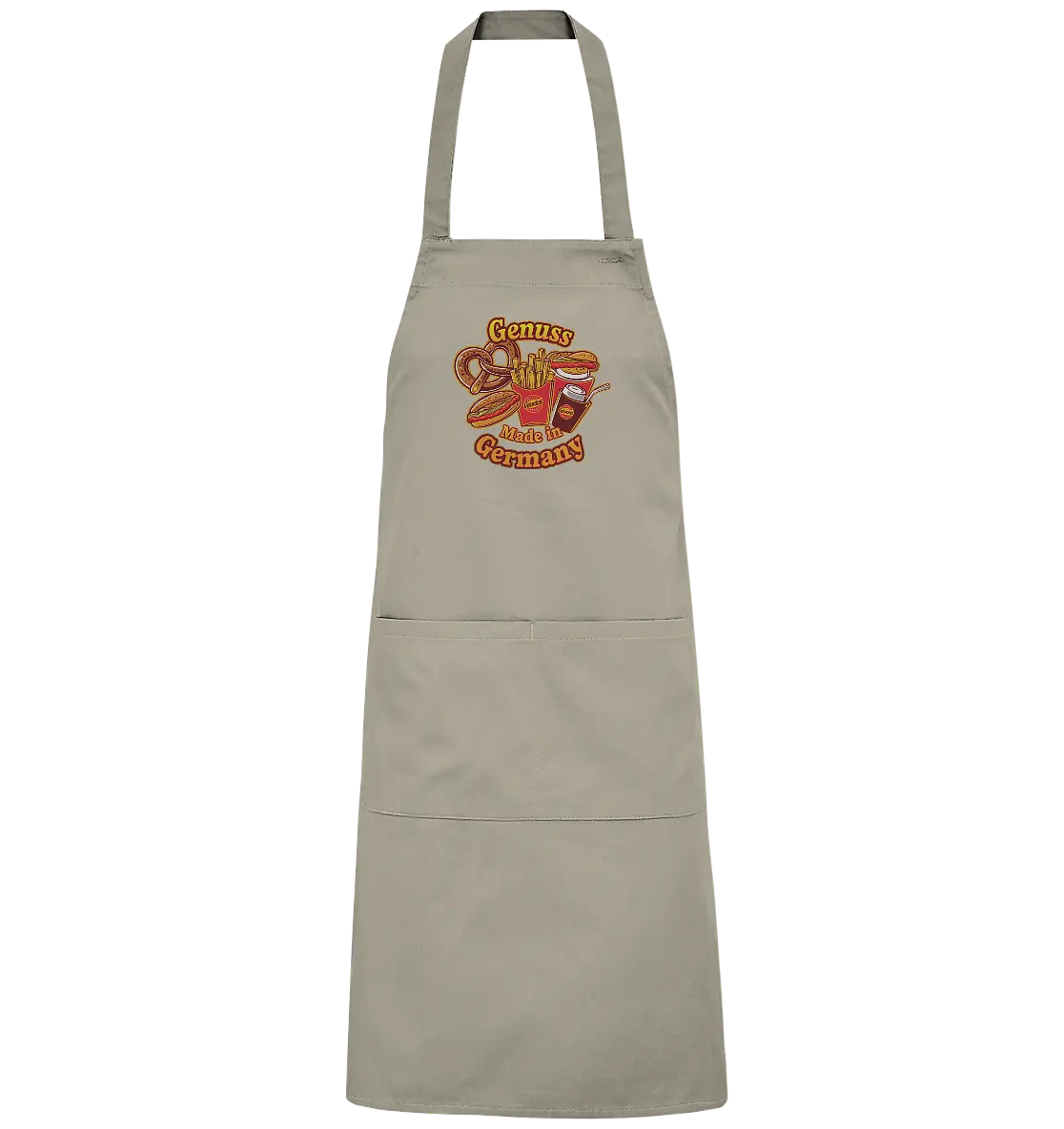 Genuss Made in Germany – Imbissliebe im Cartoon-Stil - Organic Grillschürze Bright Lights Arts