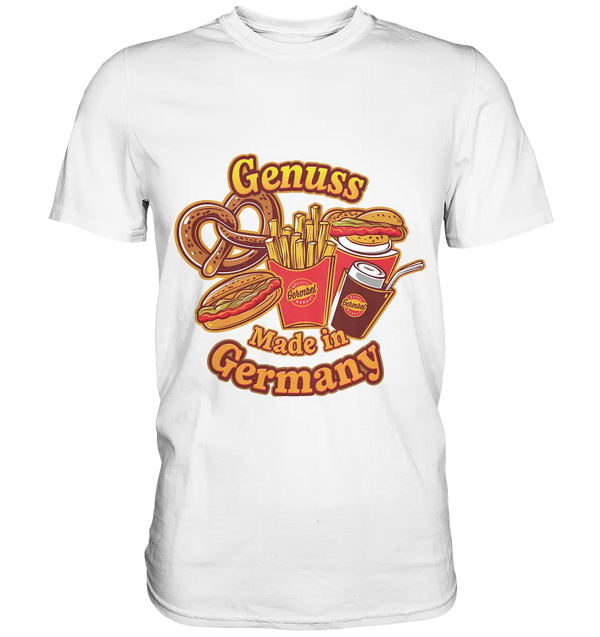 Genuss Made in Germany – Imbissliebe im Cartoon-Stil - Premium Shirt Bright Lights Arts