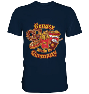 Genuss Made in Germany – Imbissliebe im Cartoon-Stil - Premium Shirt Bright Lights Arts
