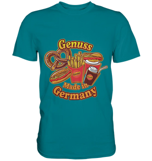 Genuss Made in Germany – Imbissliebe im Cartoon-Stil - Premium Shirt Bright Lights Arts