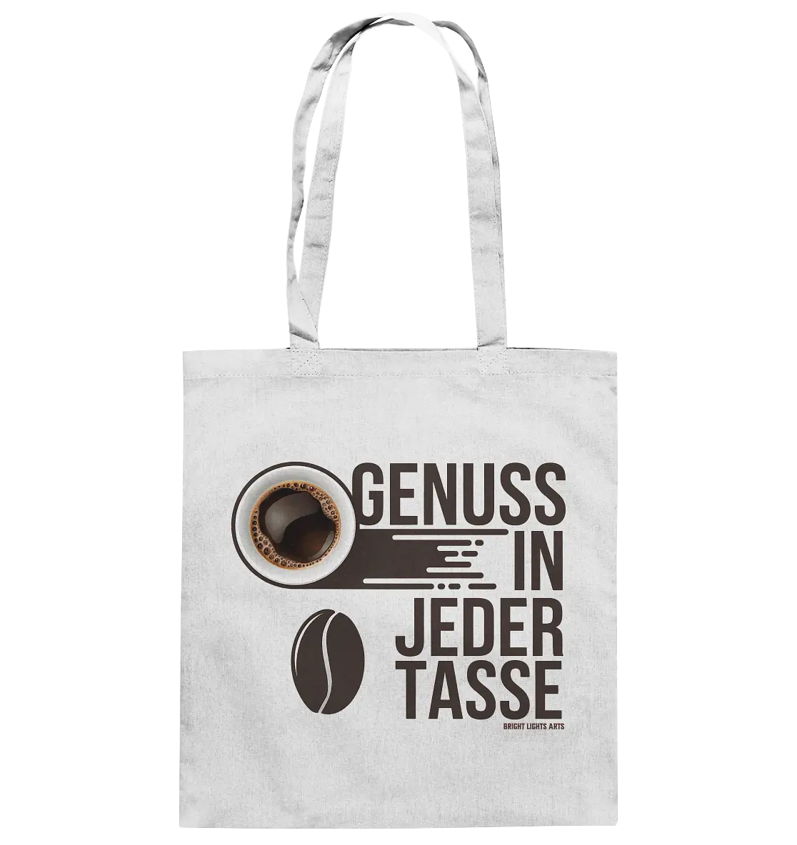 Genuss in jeder Tasse – Minimalistisches Kaffeeglück - Baumwolltasche Bright Lights Arts