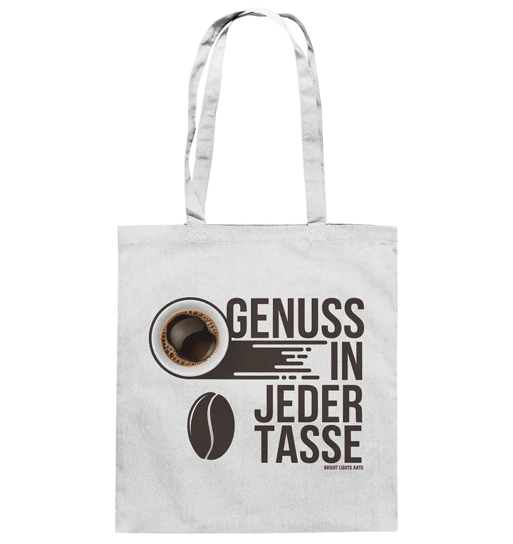 Genuss in jeder Tasse – Minimalistisches Kaffeeglück - Baumwolltasche Bright Lights Arts