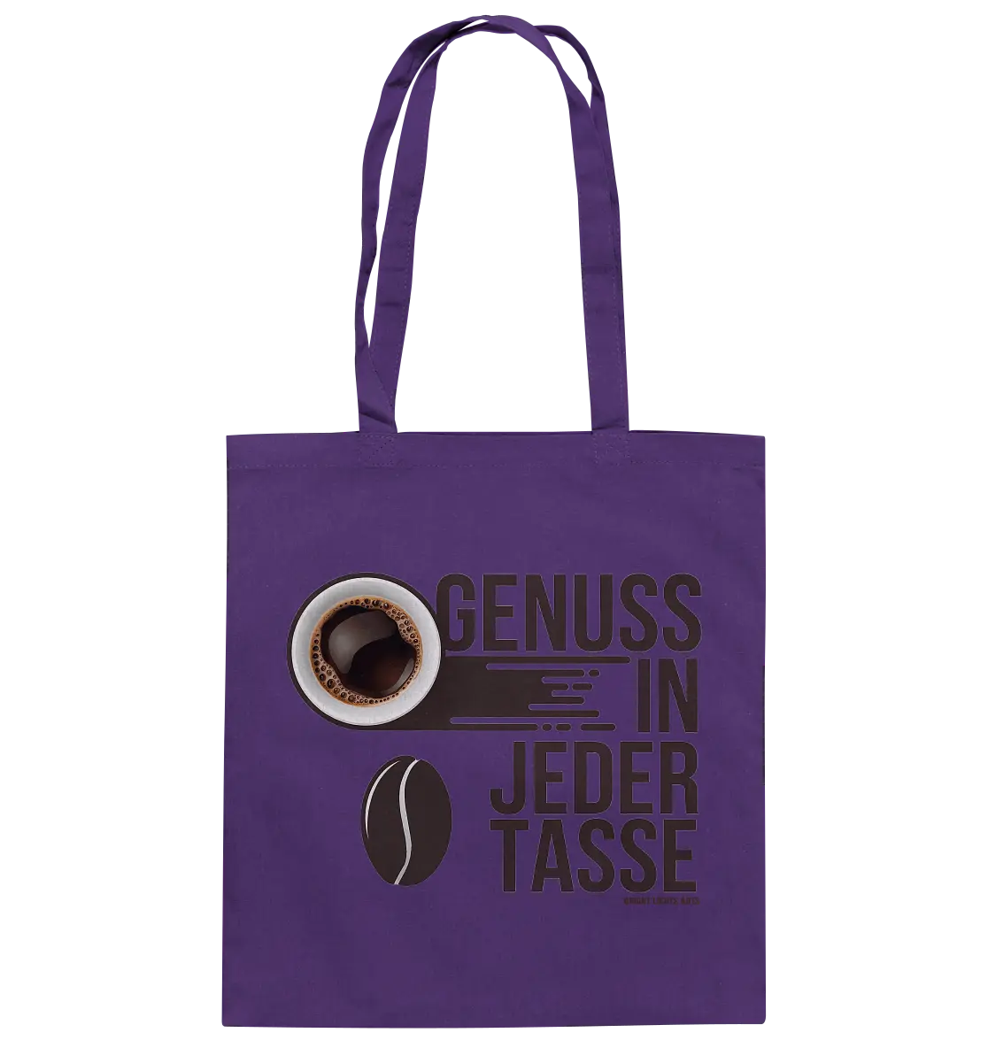 Genuss in jeder Tasse – Minimalistisches Kaffeeglück - Baumwolltasche Bright Lights Arts