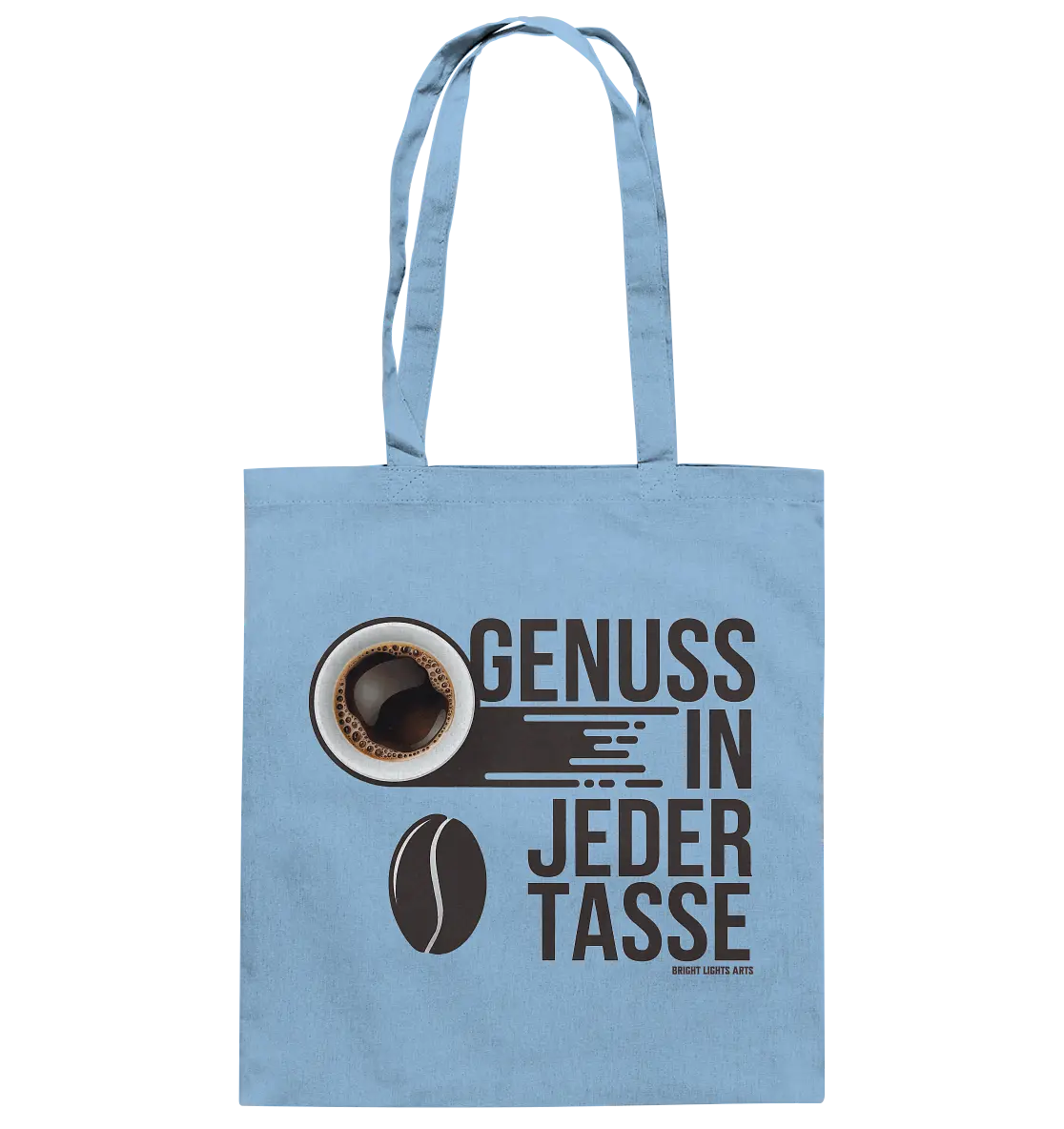Genuss in jeder Tasse – Minimalistisches Kaffeeglück - Baumwolltasche Bright Lights Arts