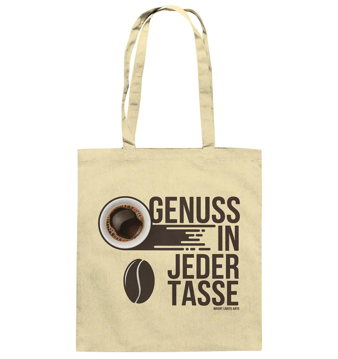 Genuss in jeder Tasse – Minimalistisches Kaffeeglück - Baumwolltasche Bright Lights Arts