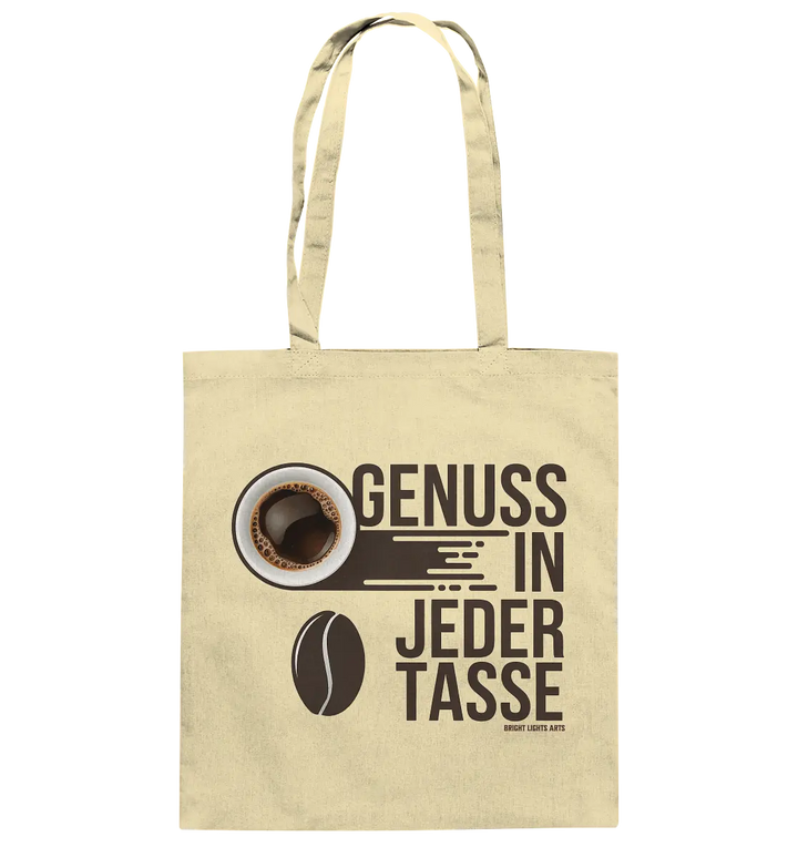 Genuss in jeder Tasse – Minimalistisches Kaffeeglück - Baumwolltasche Bright Lights Arts