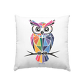 Geometrische Eule im Dreiecksstil - Kissen 40x40cm Bright Lights Arts
