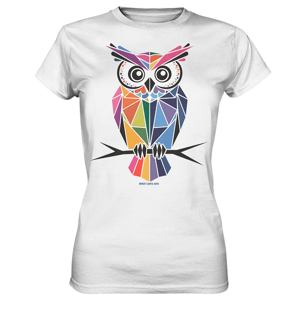 Geometrische Eule im Dreiecksstil - Ladies Premium Shirt Bright Lights Arts