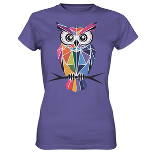 Geometrische Eule im Dreiecksstil - Ladies Premium Shirt Bright Lights Arts