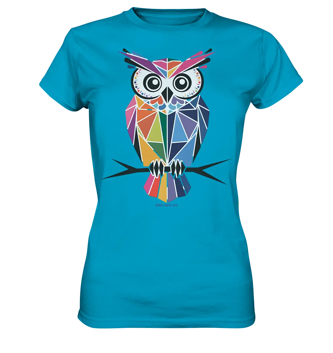 Geometrische Eule im Dreiecksstil - Ladies Premium Shirt Bright Lights Arts