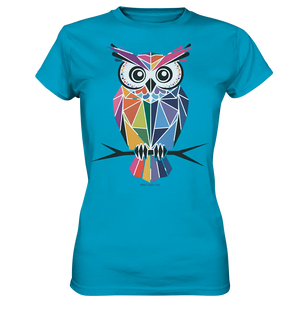 Geometrische Eule im Dreiecksstil - Ladies Premium Shirt Bright Lights Arts