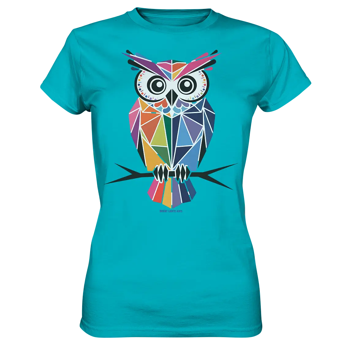 Geometrische Eule im Dreiecksstil - Ladies Premium Shirt Bright Lights Arts