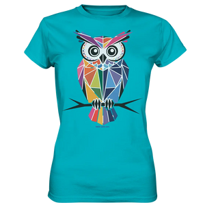 Geometrische Eule im Dreiecksstil - Ladies Premium Shirt Bright Lights Arts