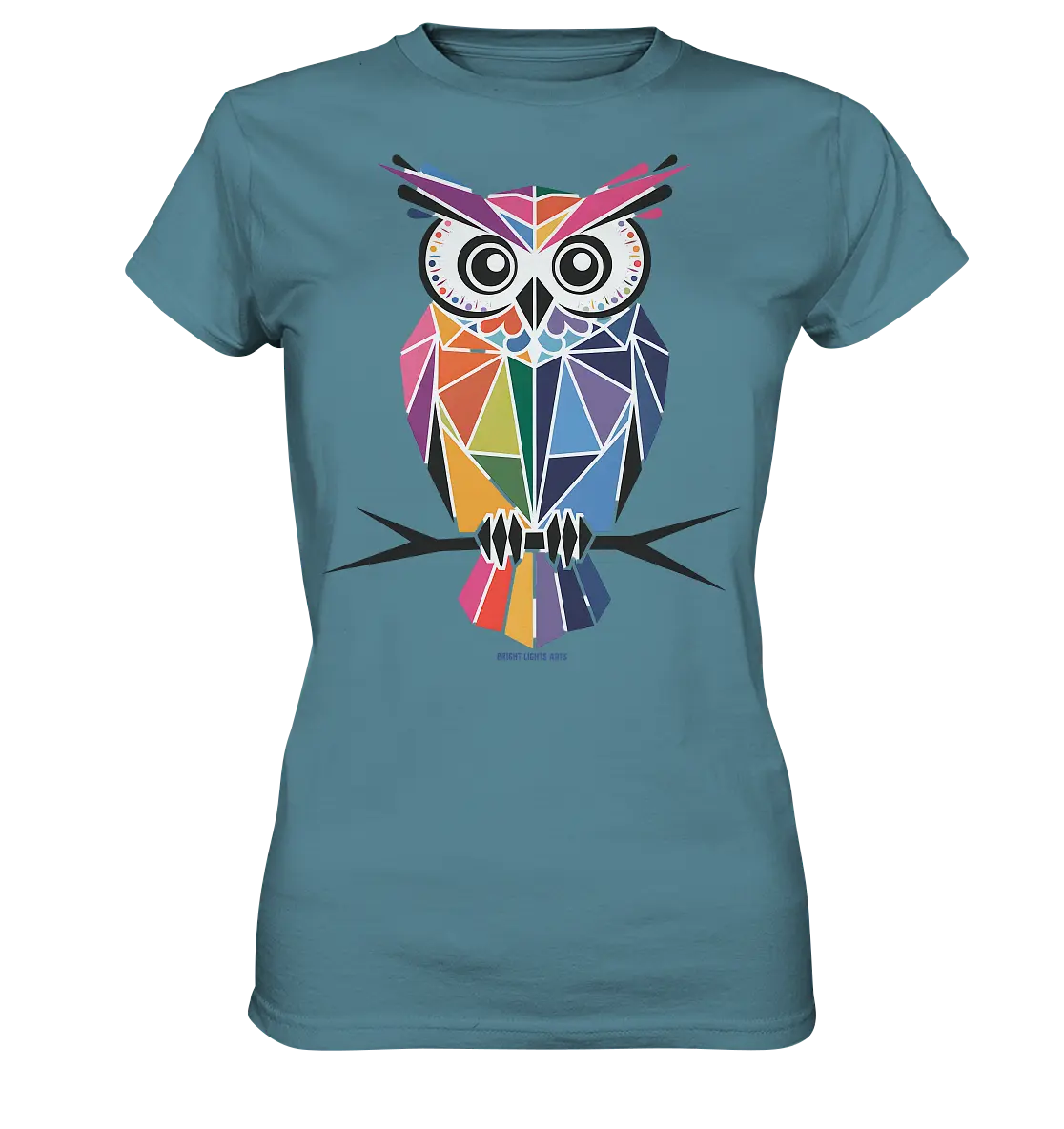 Geometrische Eule im Dreiecksstil - Ladies Premium Shirt Bright Lights Arts