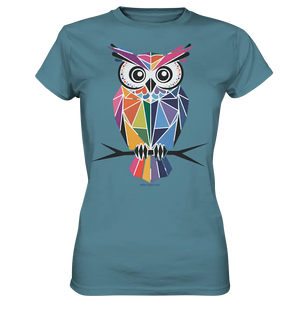 Geometrische Eule im Dreiecksstil - Ladies Premium Shirt Bright Lights Arts