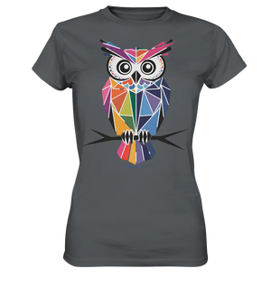 Geometrische Eule im Dreiecksstil - Ladies Premium Shirt Bright Lights Arts