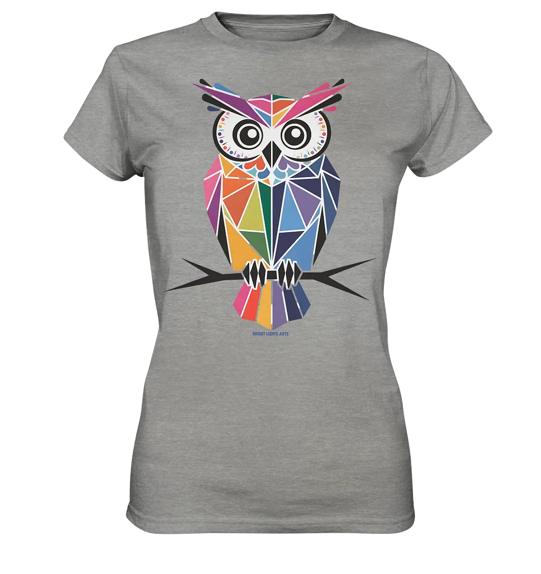 Geometrische Eule im Dreiecksstil - Ladies Premium Shirt Bright Lights Arts