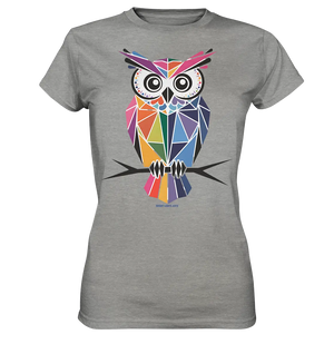 Geometrische Eule im Dreiecksstil - Ladies Premium Shirt Bright Lights Arts
