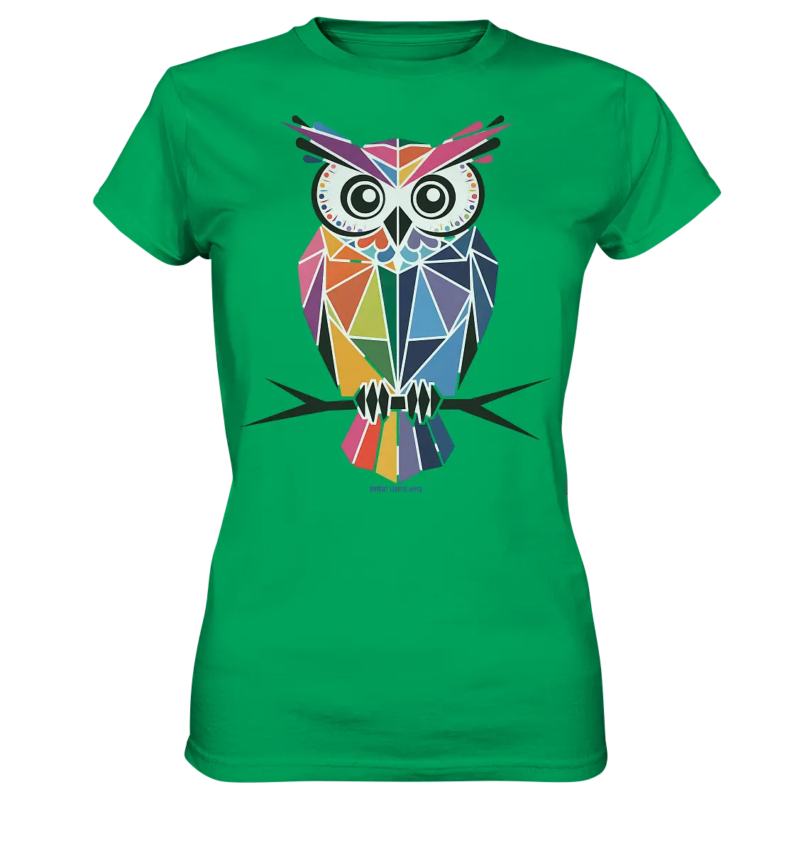 Geometrische Eule im Dreiecksstil - Ladies Premium Shirt Bright Lights Arts
