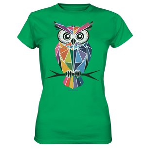 Geometrische Eule im Dreiecksstil - Ladies Premium Shirt Bright Lights Arts