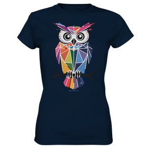 Geometrische Eule im Dreiecksstil - Ladies Premium Shirt Bright Lights Arts