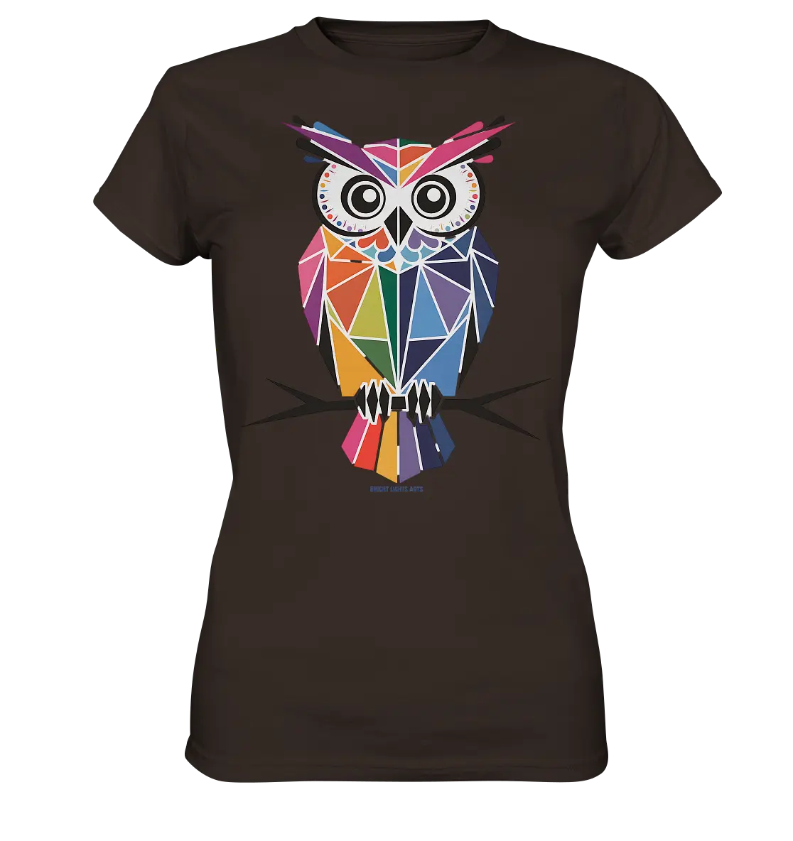 Geometrische Eule im Dreiecksstil - Ladies Premium Shirt Bright Lights Arts